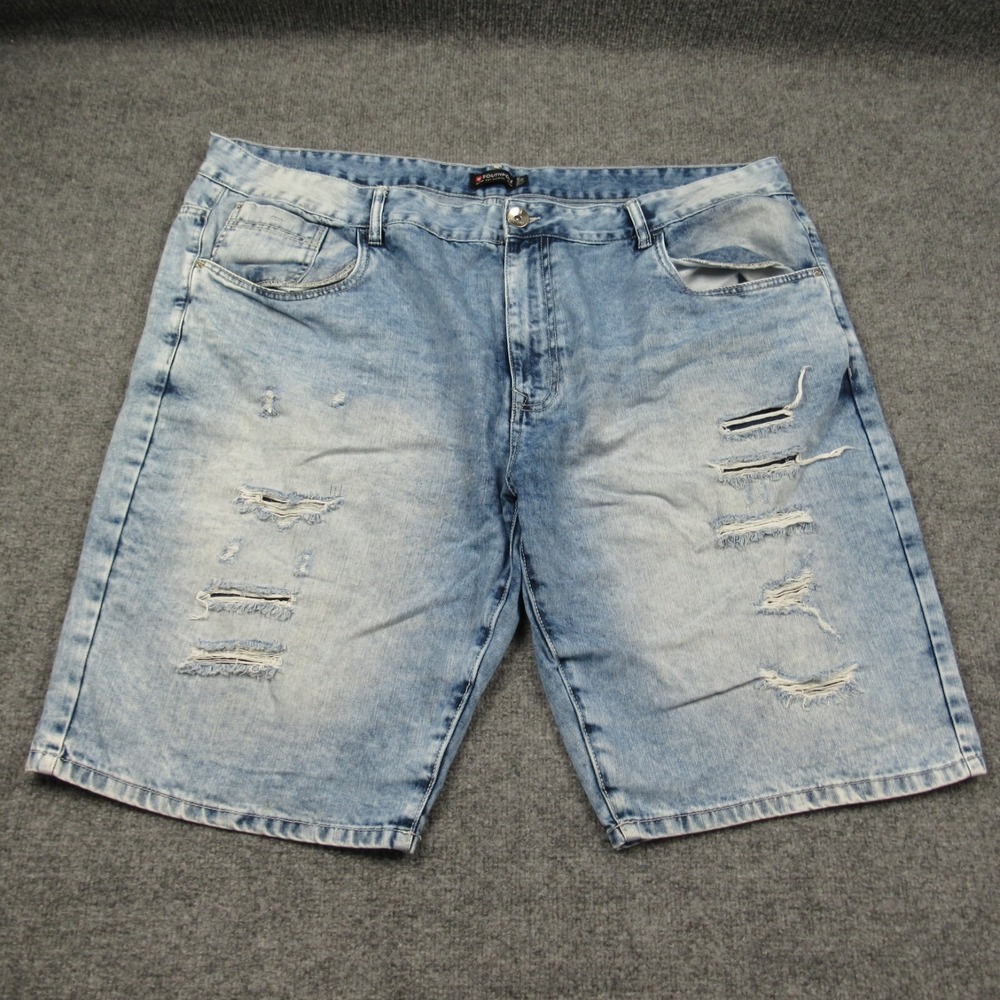 Southpole Jean Shorts Mens 48 Distressed Light Wash Baggy Hip Hop Streetwear